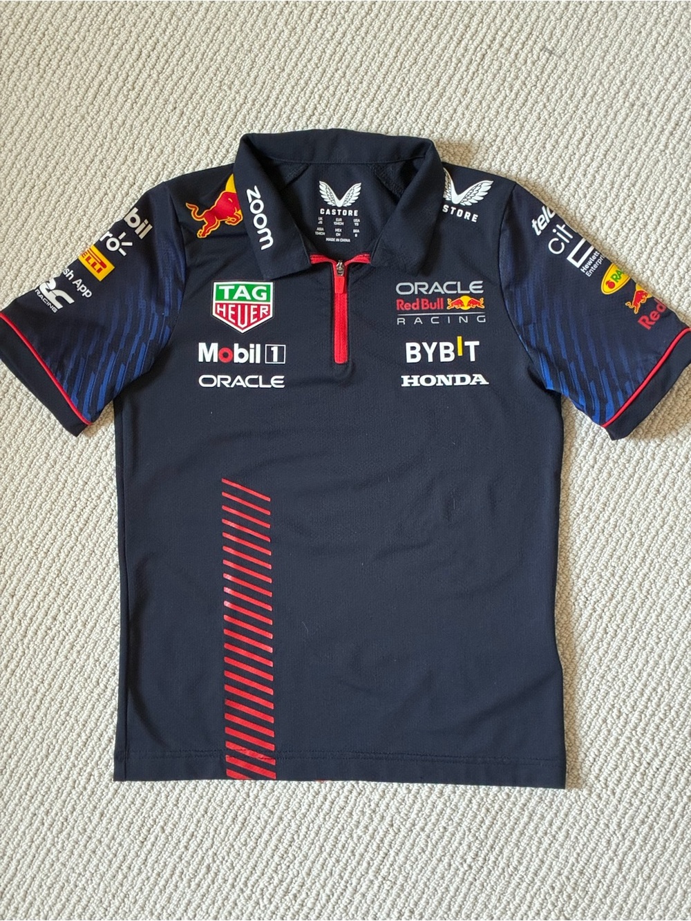 Castore Oracle Red Bull Racing Team Polo Youth Small (YS) NWT
